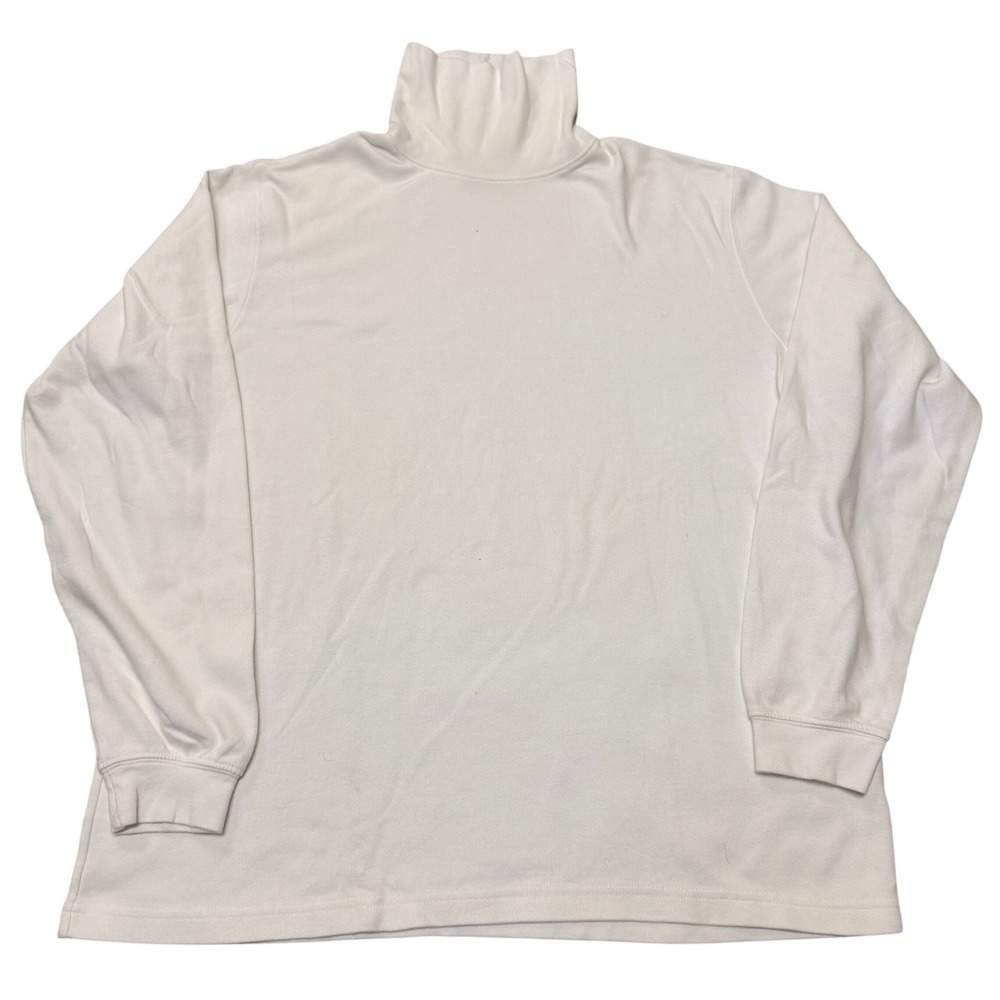 Field Gear Mens White Turtleneck Long Sleeve Shirt Size L